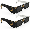 Lot de 2 paires de lunettes pour éclipse solaire certifiées ISO 12312-2 et CE pour voir le soleil en toute sécurité - Éclipse totale du 12 août 2026